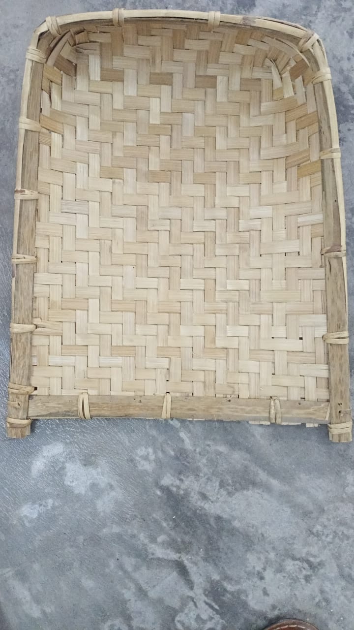 Bamboo winnow made by trainee